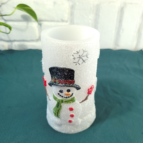3/$25 Snowman Battery Glitter Candle - Picture 5 of 7